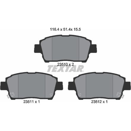 Remblokset TEXTAR 2351002, voor
