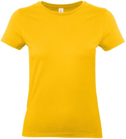 B&C Basic dames t-shirt - goudgeel - met ronde hals - katoen M