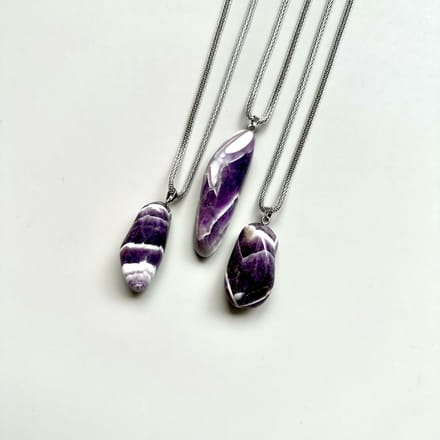 Gemstone ketting Amethist Zebra