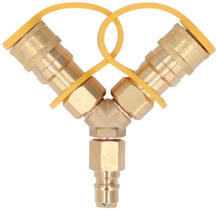 Dailygoody - Gas Y-splitter - Messing Rubber - Eenvoudige Bediening
