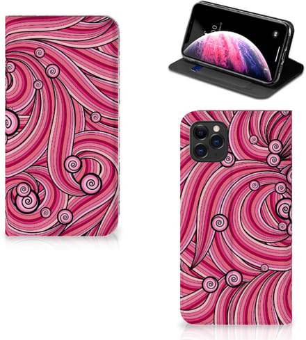 Apple iPhone 11 Pro Max Bookcase Swirl Pink