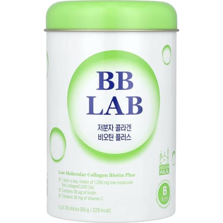 BB Lab, collagène de faible poids moléculaire biotine plus, muscat brillant aigre-doux, 30 bâtonnets, 2 g chacun