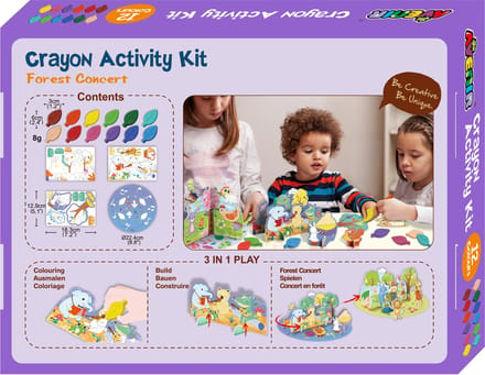 AVENIR Crayon Activity Kit - Bos Concert - 3 In 1 - Kleuren-Bouwen-Spelen - 3 Jaar