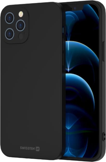 Swissten Soft Joy Hoesje - Geschikt voor iPhone 12/12 Pro - Zwart