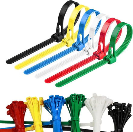 SolidKeus - Set van 120 Kleurige Herbruikbare Ritsbinders voor Kabelbeheer