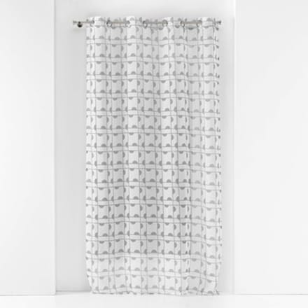 Vitrages Douceur d intérieur PANNEAU A OEILLETS 140 x 240 CM VOILE SABLE IMPRIME GABI GRIS