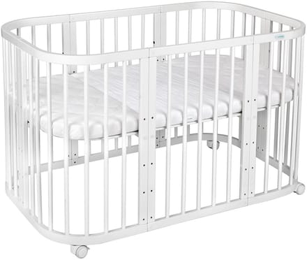 Multifunctioneel 7 in 1 Babybed / peuterbed incl. matras - Wit