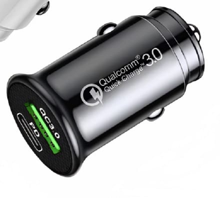 Autolader USB A & USB C - Auto oplader USB - USB C autolader 2 poorten - Auto lader - Sigarettenaansteker USB oplader auto - Snellader