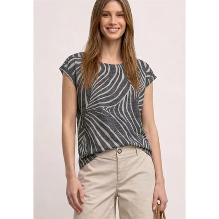 Shirt met hangende schouders in burnout-look