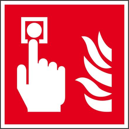 Brandmelder sticker - ISO 7010 - F005 100 x 100 mm