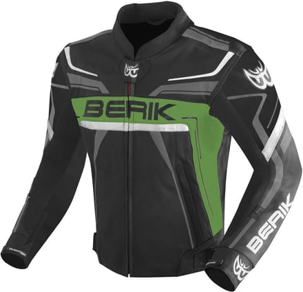 Berik Absolute Race Zwart Groen Antraciet Leren Motorjas - Jas