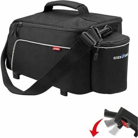 Inclusief achtertas met aanpasbare plaat Klickfix rackpack light 8L