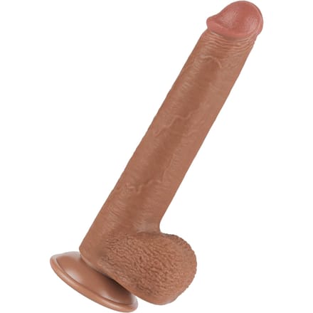 LoveToy - Sliding Skin Dildo 22 cm (Ø 3,7 cm) - Bruin