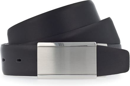Vanzetti Leren Riem Dresscode: Business 35mm Cambered Belt W100 Black Zwart