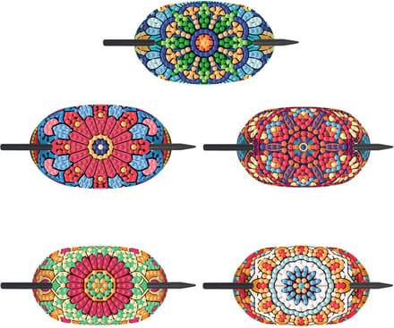 Haarspelden - 02 - Mandala - set van 5 - diamond painting - compleet pakket - Diamond painting by Wietske