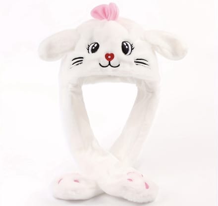 Pluche kattenmuts met bewegende pootjes – warme wintermuts dames & meisjes