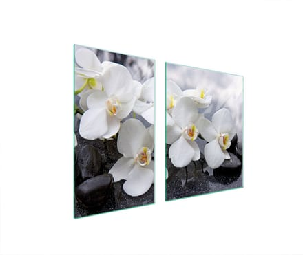TMK ArtDeko Serie - Glasplaat en Snijplank - Orchidee - 100x52 cm