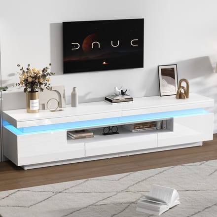 Sweiko TV-meubel - Hoogglans - LED-verlichting - Met lades - Wit