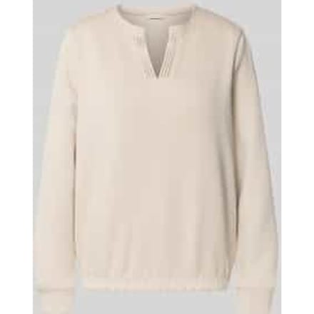 Tom Tailor - Scuba-sweatshirt met strass-steentjes - Maat S - sand stone beige