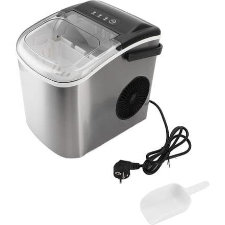 Compacte ijsmachine voor op het aanrecht, 15 kg per dag, 9 ijsblokjes in 6 minuten, zelfreinigend, draagbaar. L gray