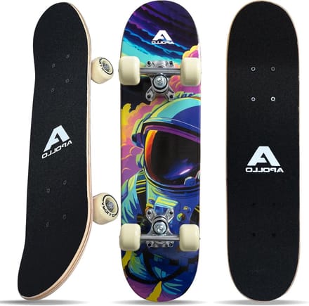 Kinderskateboard - Compleet board Cruiserboard - Leren skateboarden - Hoge kwaliteit constructie - 24 inch - Astronaut