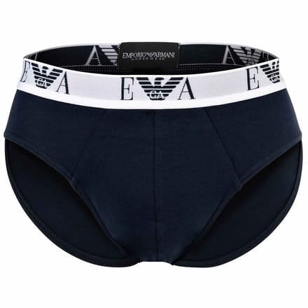 Armani slips EA logo band 3-pack blauw-wit