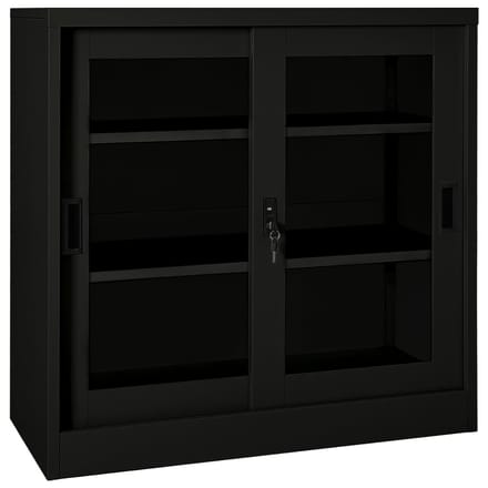 vidaXL - Roldeurkast - 90x40x90 - cm - staal - zwart