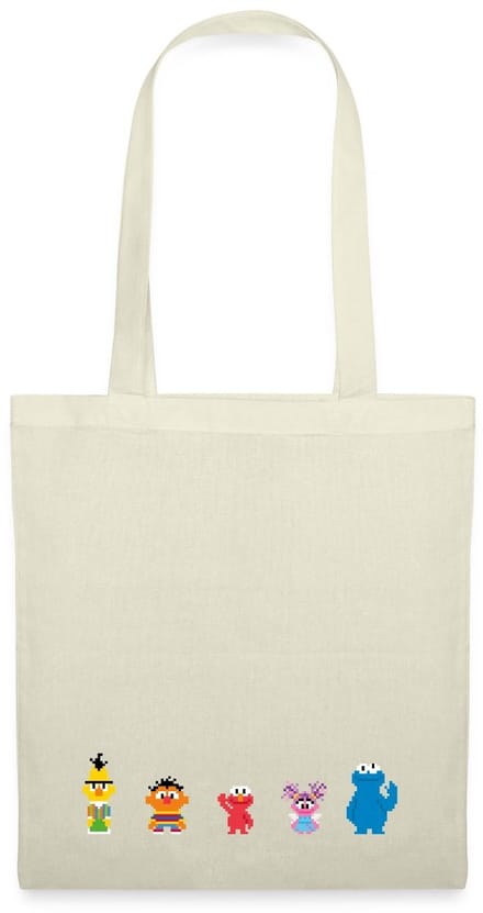 Sesamstraat Pixelontwerp Personages Tas Van Stof Schoudertas