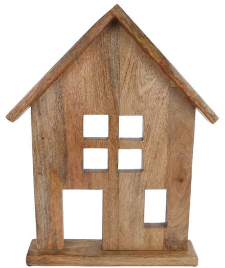 Sculptuur mango houten huis