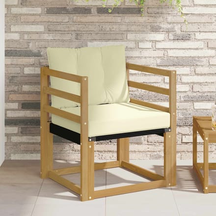 vidaXL - Buitensofa - Massief - Acaciahout - en - Textilene - Wit