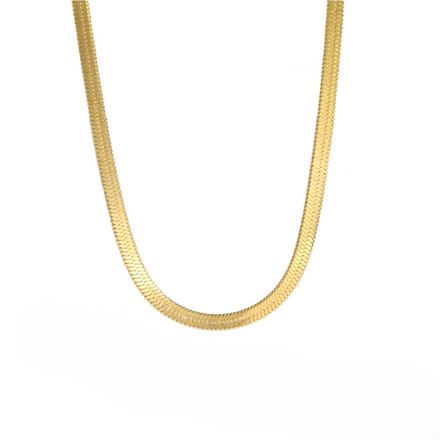 JewelGalerie - ketting- Platte Schakel - Goud