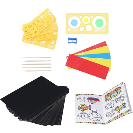 Kraspapier Kunst Set DIY Handgemaakt Kinderen Graffiti Boek Kraspapier Offset voor Feestspellen Pasen Kerst Verjaardag yellow