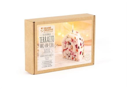 Graine Creative kaarsen maken set Terazzo regenboog DIY kit.