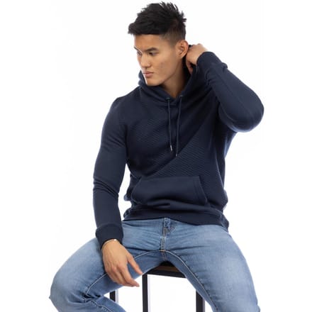Peter Werth Herenhoodie van katoen met normale pasvorm (Donkere marine)