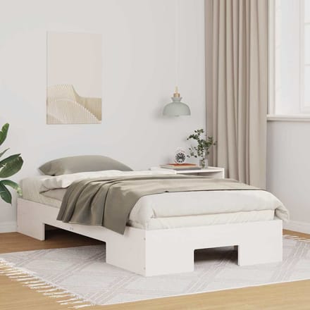 vidaXL - Bedframe - Wit - 75 - x - 190 - cm