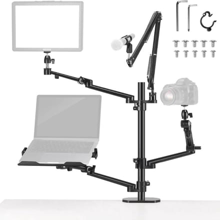 Thuys – Overhead Camera Stand Desk Mount Rig – 4 Boom Arms