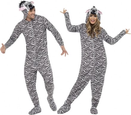 Onesie zebra voor volwassenen 40-50 (m)
