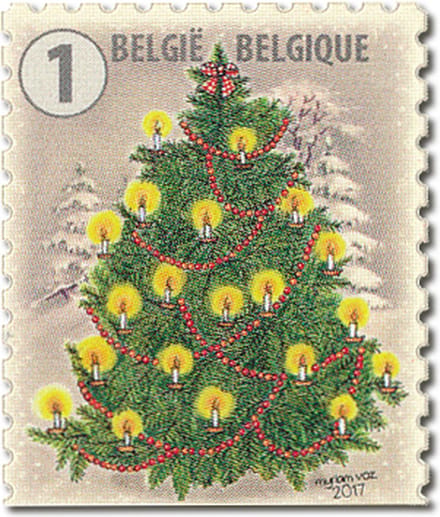 Bpost - Kerst BE - 10 postzegels tarief 1 - Verzending België - Kerstboom - kerstzegels