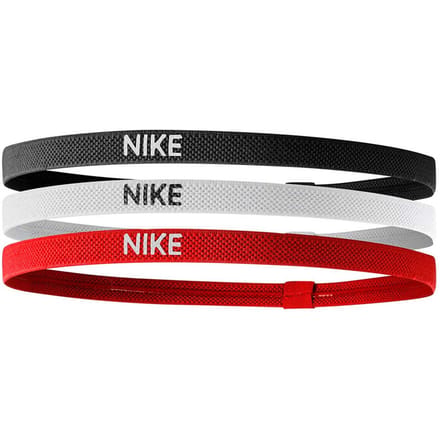 Nike Hoofdband in gemengde breedte (set van 3) (Zwart/Rood/Wit)