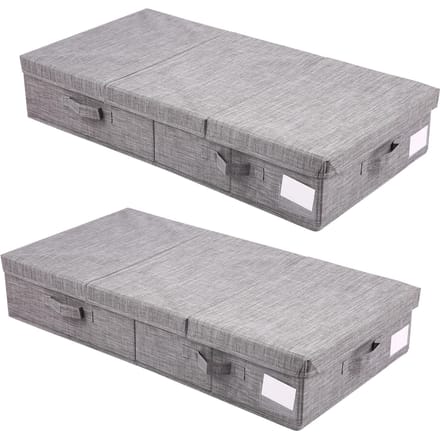 Opbergdoos met deksels Opvouwbare kast Deken Speelgoed Stoffen opbergcontainers 2 pack grijs