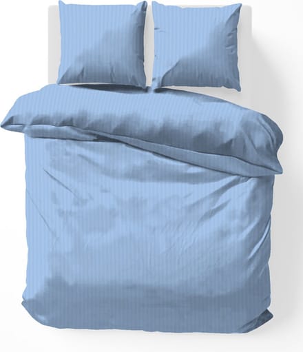 iSleep Satijnstreep Kussensloop - 60x70 cm - Licht Blauw