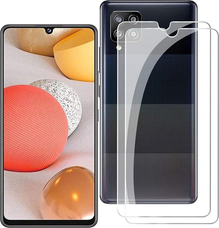 2x Screenprotector Tempered Glass Glazen Gehard Screen Protector 2.5D 9H (0.3mm) - Glasplaatje Geschikt voor: Samsung Galaxy A42 5G - Tempered Glas Screenprotector