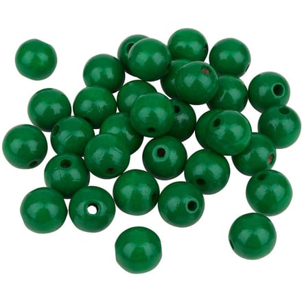 Houten kralen, Ø 12 mm, 30 stuks - Groen