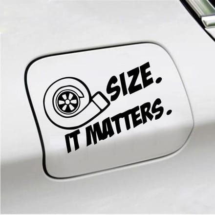 Bumpersticker - Size It Matters - 10 X 17 - Zwart