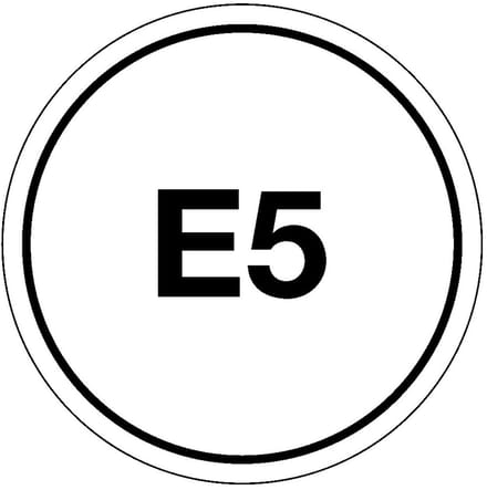 E5 benzine sticker 150 mm