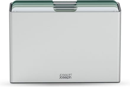 Joseph Joseph Folio™ Snijplankenset 4-delig – Large – Lichtgroen – Kleurgecodeerd – Met Opbergstand – RVS Handgrepen