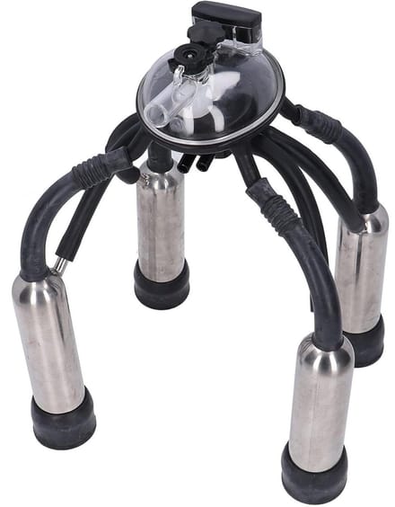 Melkmachine Melkklauw - Melkbeker Cluster - Efficiënt Melken - Roestvrij Staal - 4.52 Lb - Zilver