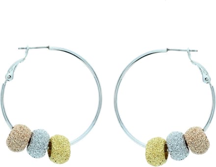 Behave - Dames oorringen tricolor kralen glanslook feestelijk 3,5 cm