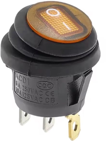 KCD1- Waterdichte ronde tuimelschakelaar 25 mm SPST 250V