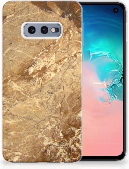 Samsung Galaxy S10e TPU Siliconen Hoesje Marmer Creme